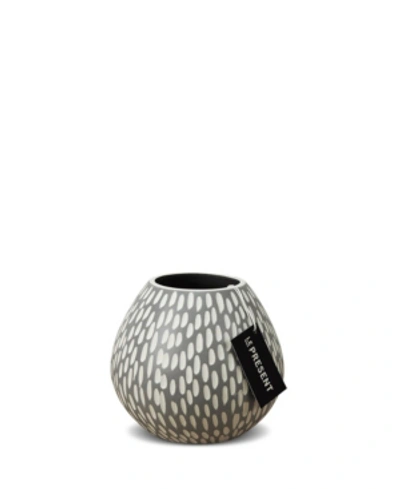 Le Present Drop Wide Ceramic Vase 6" In Gray