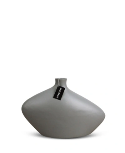 Le Present Bottle Ceramic Vase 10" In Gray