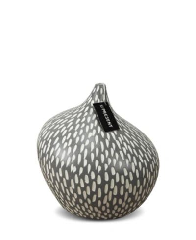 Le Present Dame Ceramic Vase 8.6" In Gray