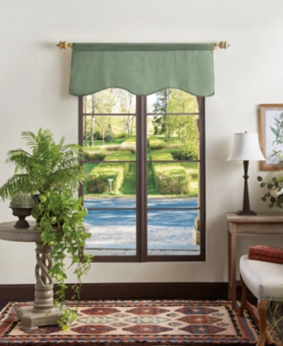 Martha Stewart Collection Lucca Blackout Scallop Velvet Valance, Created For Macy's In Green