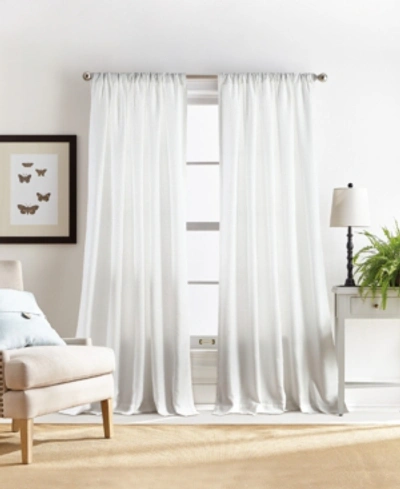 Martha Stewart Collection Stitch Poletop Chenille Panel Pair, 84", Created For Macy's In White