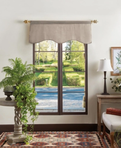 Martha Stewart Collection Lucca Blackout Scallop Velvet Valance, Created For Macy's In Linen