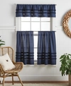 MARTHA STEWART COLLECTION WATER'S EDGE BACKTAB TUFTED VALANCE & TIERS SET, CREATED FOR MACY'S