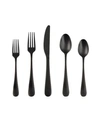 CAMBRIDGE RHIANNON BLACK SATIN 20-PIECE FLATWARE SET, SERVICE FOR 4