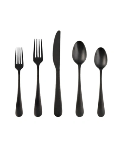 Cambridge Rhiannon Black Satin 20-piece Flatware Set, Service For 4