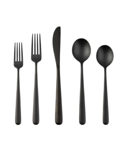 Cambridge Lorenn Black Satin 20-piece Flatware Set, Service For 4