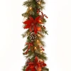 National Tree Company National Tree 9' X 12" Decorative Collection Tartan Plaid Garland With Cones, Red Berries, Poinsetta In Green