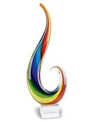 Badash Crystal Rainbow Note Murano Style 12in Centerpiece In Multi