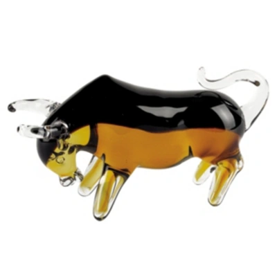Badash Crystal Bull Art Glass Sculpture In Multi