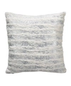 SARO LIFESTYLE BRUSHED METALLIC FOIL PRINTED FAUX FUR DECORATIVE PILLOW, 15" X 15"