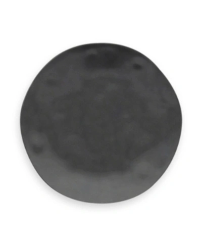 Tarhong Planta Matte Black Melamine Dinner Plates, Set Of 6