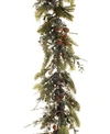 VILLAGE LIGHTING 9' ARTIFICIAL CHRISTMAS GARLAND WITH LIGHTS, RUSTIC WHITE BERRY