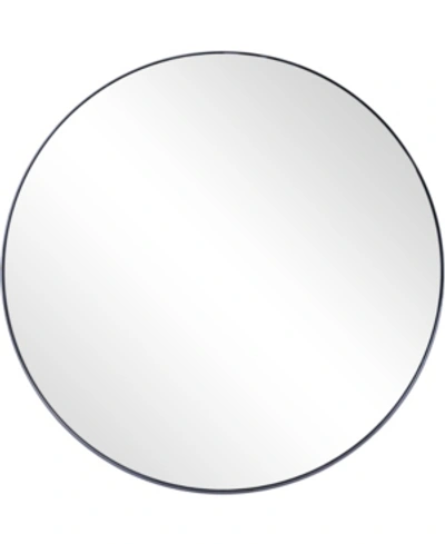 Camden Isle Round Metal Frame Mirror In Black