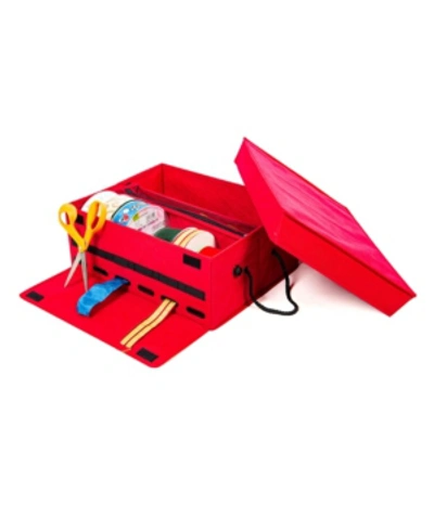 Santa's Bag Ribbon Storage Box In Red
