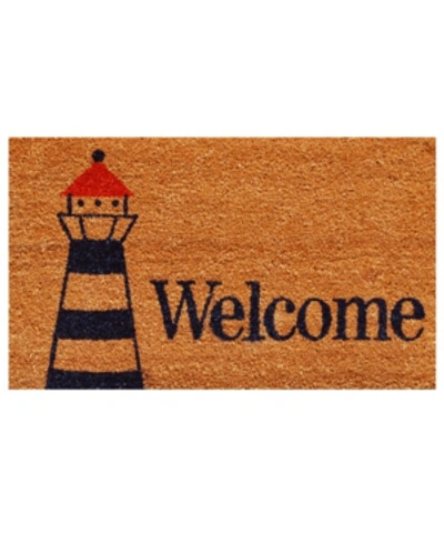 Home & More Lighthouse Welcome 17" X 29" Coir/vinyl Doormat In Multi