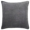 RIZZY HOME FAUX PEARL TRIM SOLID POLYESTER FILLED DECORATIVE PILLOW, 22" X 22"