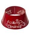 GLITZHOME "MERRY CHRISTMAS" DIE-CUTTING METAL TREE COLLAR WITH LIGHT STRING
