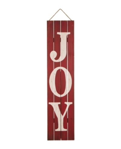 Glitzhome 42" H Christmas Joy Wooden Porch Sign In Red