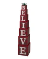 Glitzhome Wooden Double-sided "believe" Porch Decor In Multi