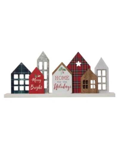 Glitzhome Metal And Wooden Christmas House Decor In Multi