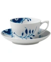 Royal Copenhagen Blue Fluted Mega Tea Cup & Saucer In Multi