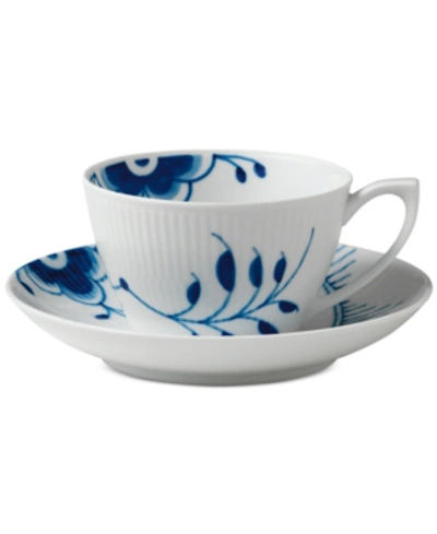 ROYAL COPENHAGEN BLUE FLUTED MEGA TEACUP & SAUCER