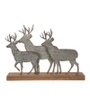 Glitzhome 13.19" L Galvanized Metal Reindeer Table Decor In Silver