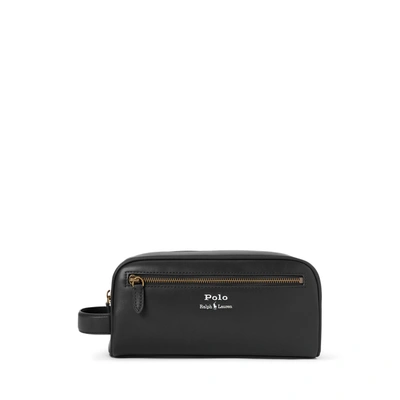 Polo Ralph Lauren Leather Travel Case In Black