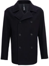Hevo Double-breasted Wool Blend Jacket In Blu