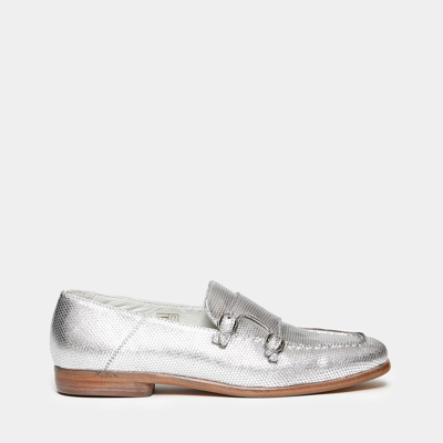 Hundred 100 Silver Leather Moccasin