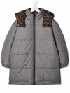 Fendi Reversible Ff Puffer Coat In Grey