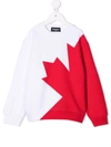 Dsquared2 Teen Graphic-print Cotton Sweatshirt In White