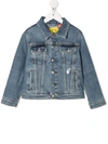 Off-white Logo-print Button-up Denim Jacket In Blue