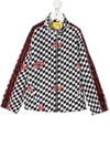 OFF-WHITE CHECK-PRINT TRACK JACKET