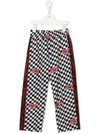 OFF-WHITE CHECK-PRINT TRACK TROUSERS