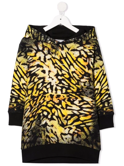Givenchy Kids' Animal-print Hooded Dress In Multicolour