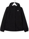 K-way Logo-patch Hooded Padded Jacket In Black