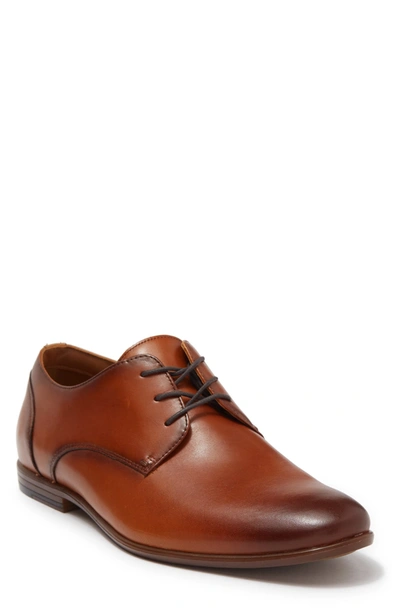 Aldo Sebastien Plain Toe Leather Derby In Cognac