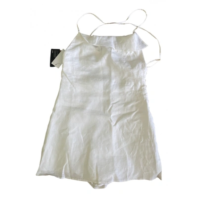 Pre-owned Jacquemus L'amour Linen Mini Dress In Ecru