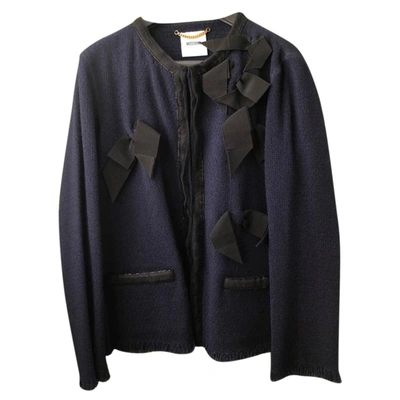 Pre-owned Moschino Wool Blazer In Navy