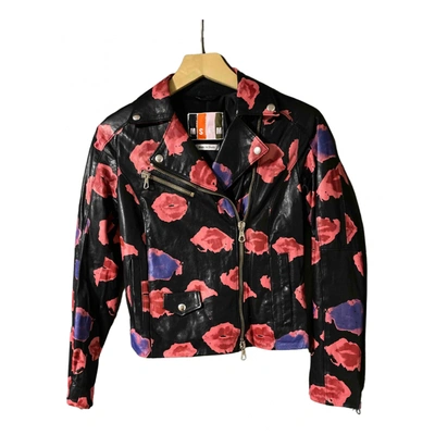 Pre-owned Msgm Leather Jacket In Multicolour