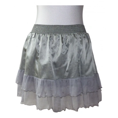 Pre-owned One Step Silk Skirt In Grey