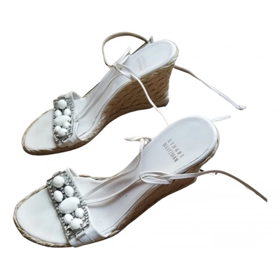 Pre-owned Stuart Weitzman Leather Espadrilles In White