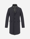 Herno Cashmere Coat With Nylon Ultralight Bib In Grey