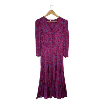 Pre-owned Veronica Beard Silk Mid-length Dress In Purple