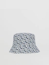 BURBERRY BURBERRY MONOGRAM PRINT COTTON BUCKET HAT,80483051