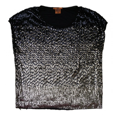 Pre-owned Tory Burch Glitter T-shirt In Silver