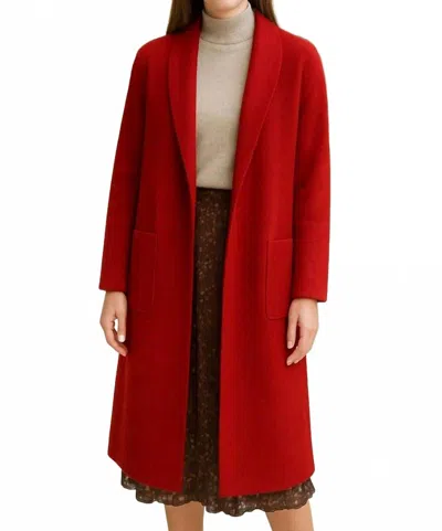 3am By H & D Accessories Long Sleeve & Pockets Loose Fit Solid Cardigan In Red