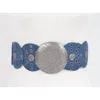 3am By H & D Accessories Women's Dark Denim Concho Belt In Blue In Blue