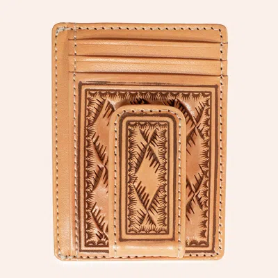 3d Belt Co. Nocona Natural & Brown Basketweave Large Money Clip